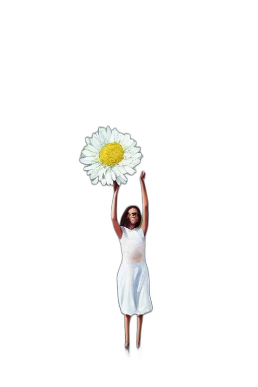 dress, umbrella, staff, flower transparent PNG cut-out