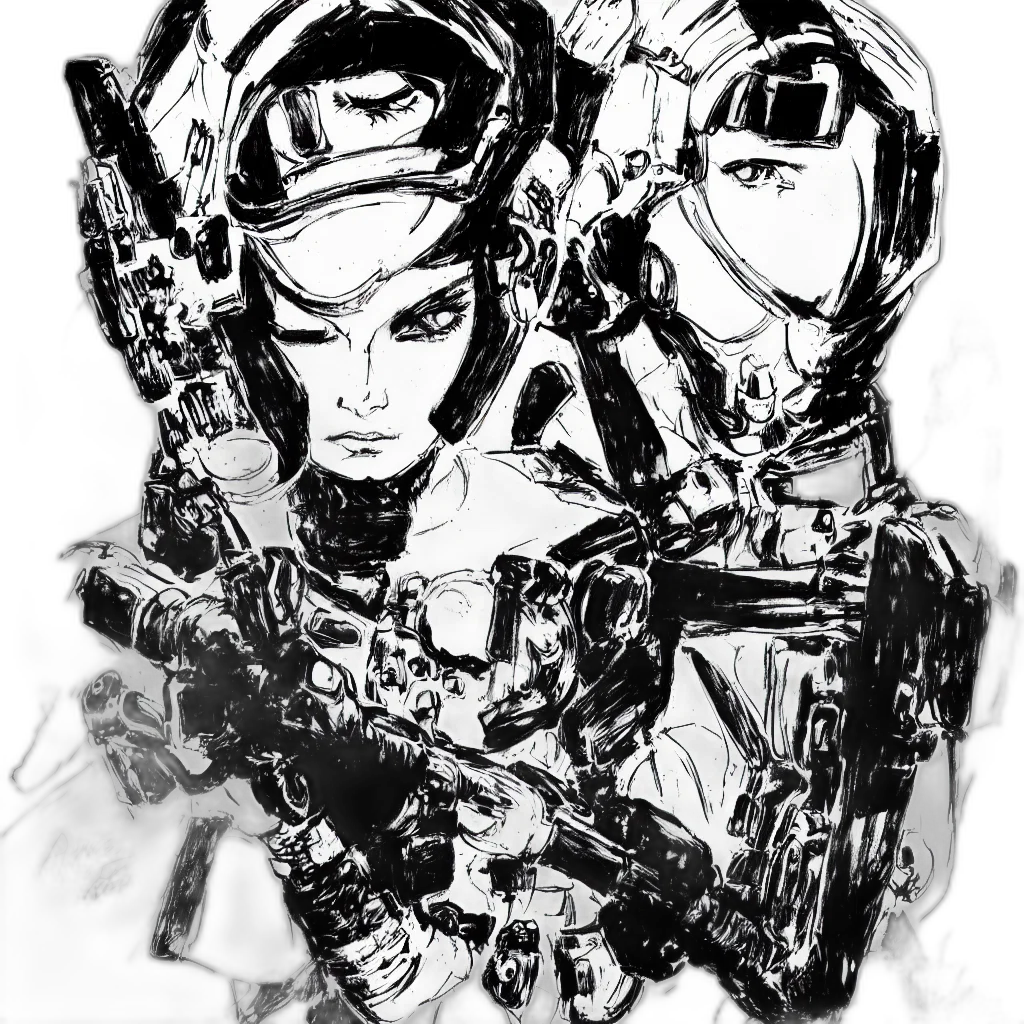 robot, weapon, face, mask transparent PNG cut-out