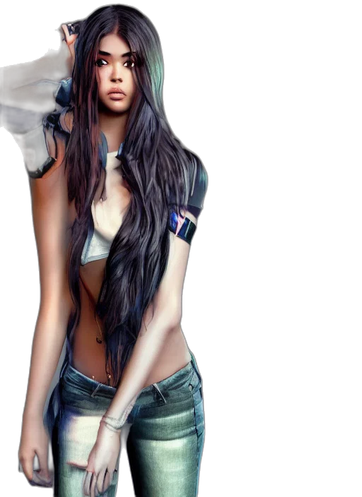 hair, photorealistic, fantasy art, concept art transparent PNG cut-out
