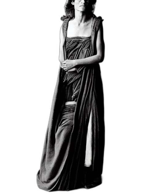 dress, staff, jewelry, photorealistic transparent PNG cut-out