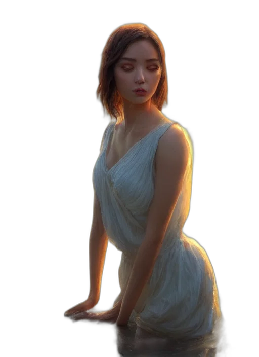 dress, face, creature, jewelry transparent PNG cut-out