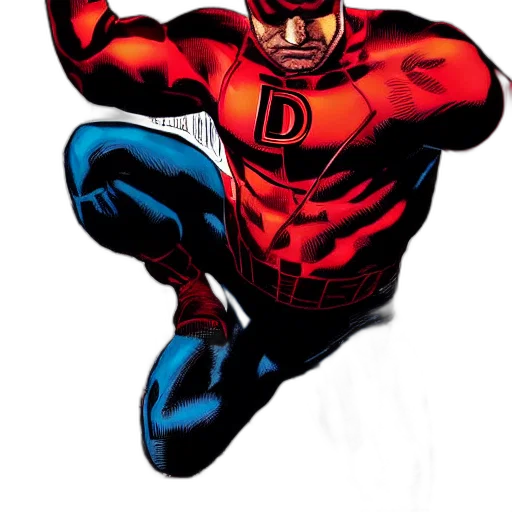 comic book art, concept art, cartoon, daredevil transparent PNG cut-out