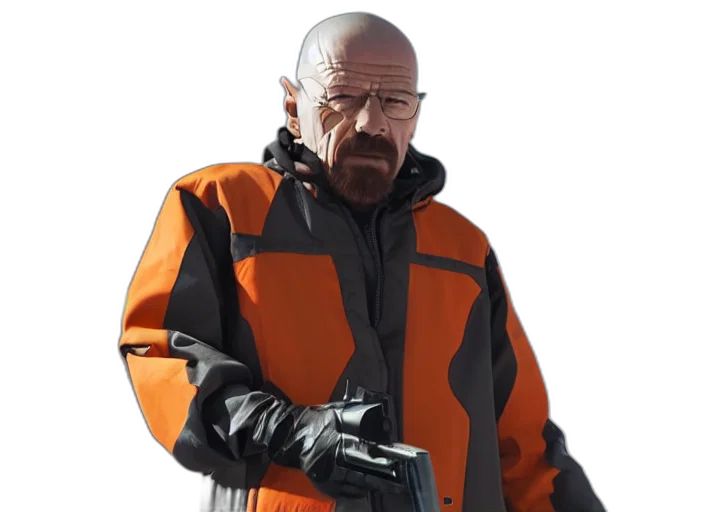 jacket, staff, weapon, face transparent PNG cut-out