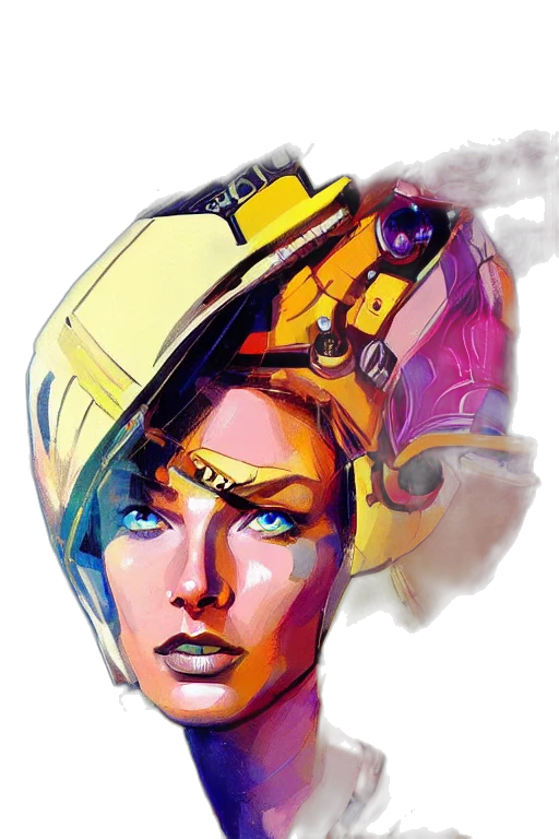 robot, face, mask, crown transparent PNG cut-out