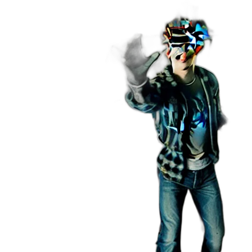 jacket, mask, concept art, 3d render transparent PNG cut-out
