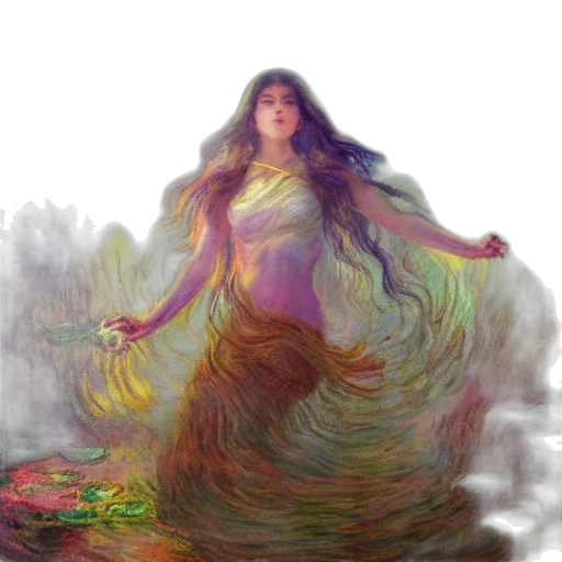 dress, hair, creature, fantasy art transparent PNG cut-out