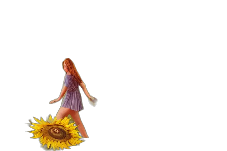 dress, flower, 3d render, concept art transparent PNG cut-out