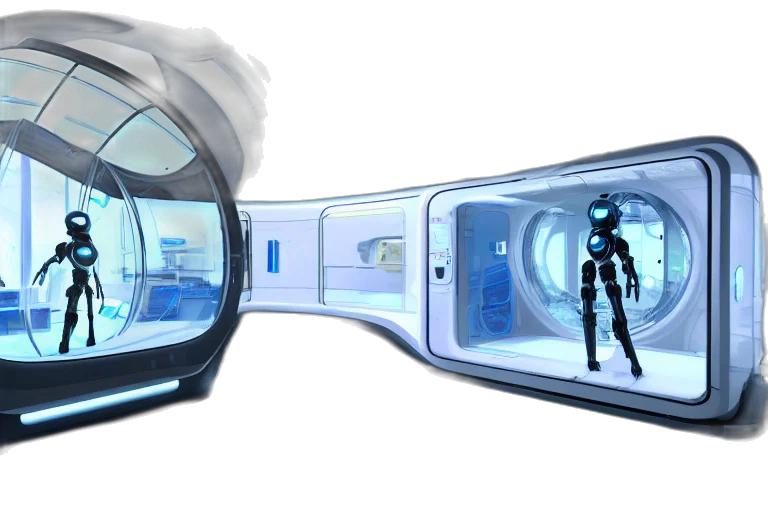 concept art, 3d render, cyberpunk, outer space transparent PNG cut-out