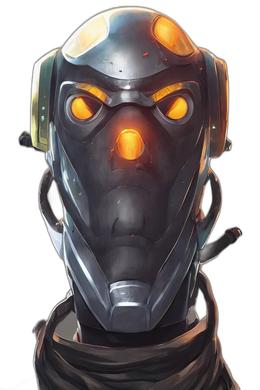 robot, mask, face, concept art transparent PNG cut-out