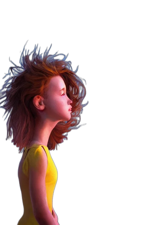 hair, face, photorealistic, concept art transparent PNG cut-out