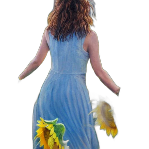 dress, flower, creature, hair transparent PNG cut-out