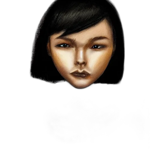face, mask, hair, photorealistic transparent PNG cut-out
