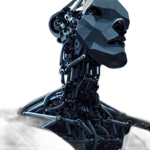 robot, cyberpunk, concept art, 3d render transparent PNG cut-out