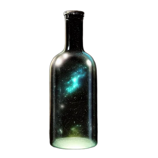 bottle, dress, 3d render, concept art transparent PNG cut-out
