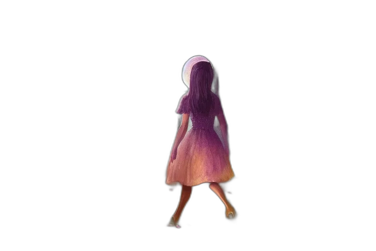 dress, hair, creature, robot transparent PNG cut-out