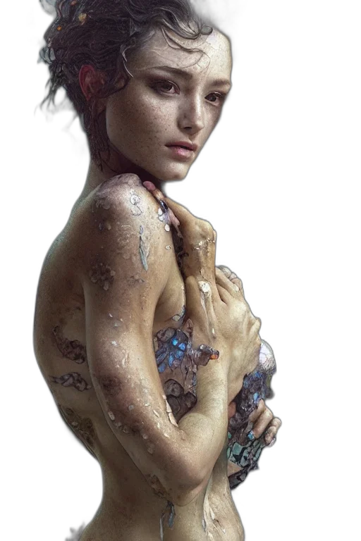 dress, jewelry, robot, face transparent PNG cut-out