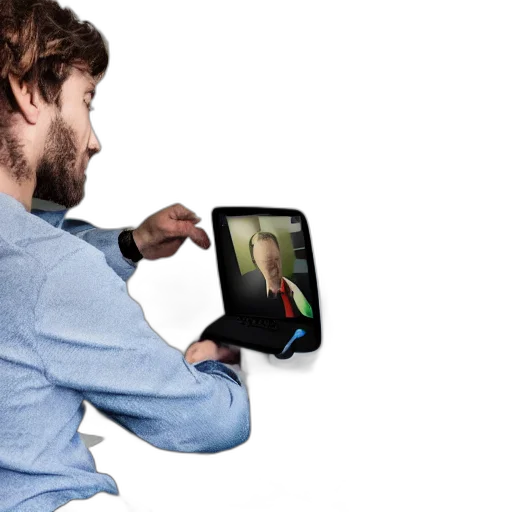 computer, using, human, everyday transparent PNG cut-out
