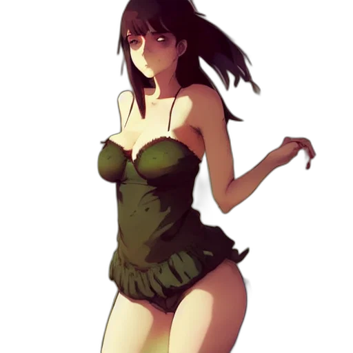 dress, weapon, creature, staff transparent PNG cut-out