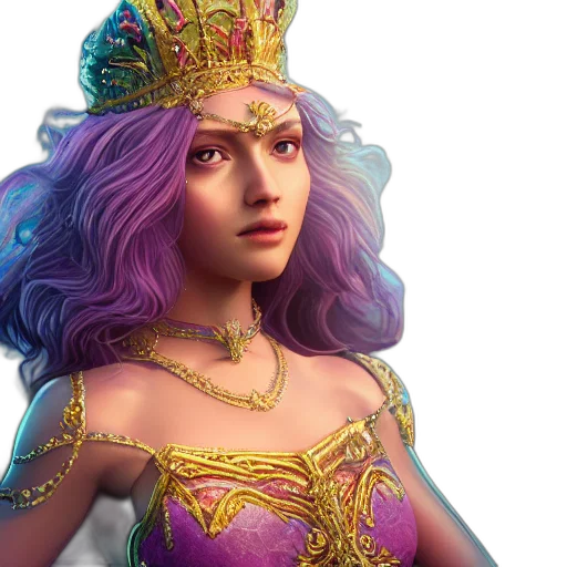 crown, jewelry, fantasy art, 3d render transparent PNG cut-out