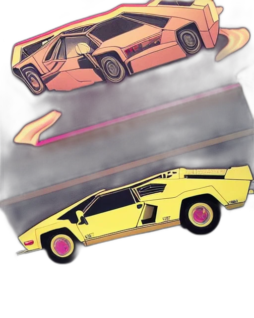 car, concept art, 3d render, comic book art transparent PNG cut-out