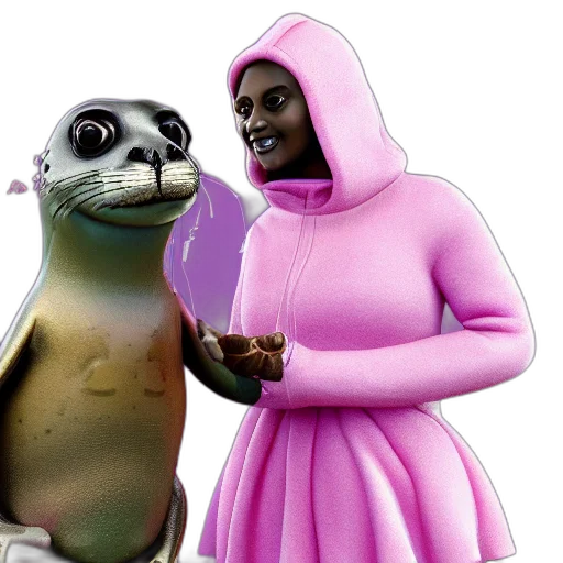 concept art, happy, sappy, seal transparent PNG cut-out
