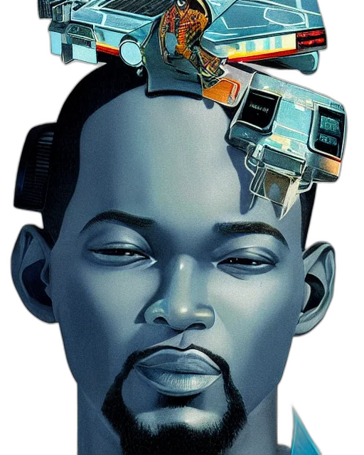 robot, face, concept art, cyberpunk transparent PNG cut-out