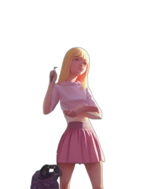 dress, staff, robot, creature transparent PNG cut-out