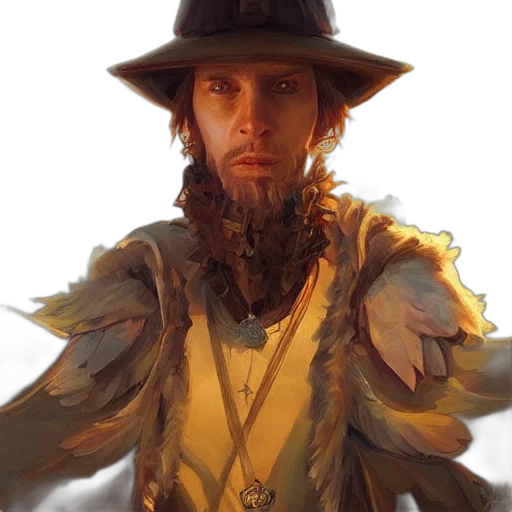 hat, face, staff, sword transparent PNG cut-out