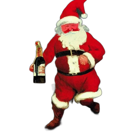 drunken, angry, santa, claus transparent PNG cut-out