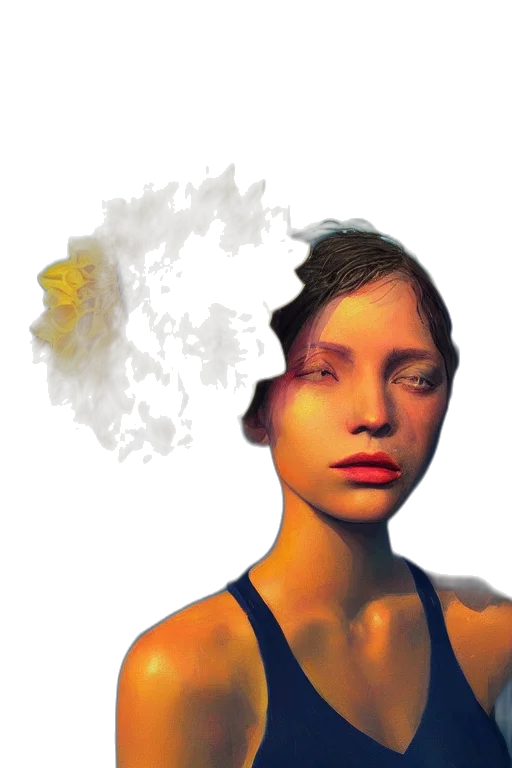 face, mask, hair, crown transparent PNG cut-out