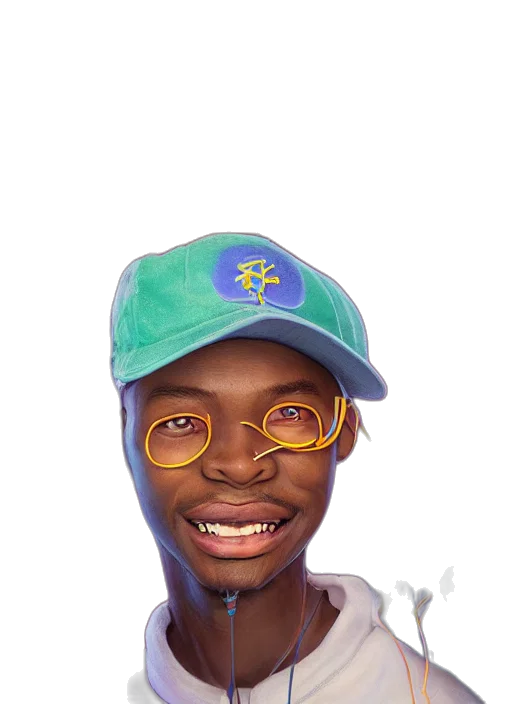 face, staff, hat, photorealistic transparent PNG cut-out