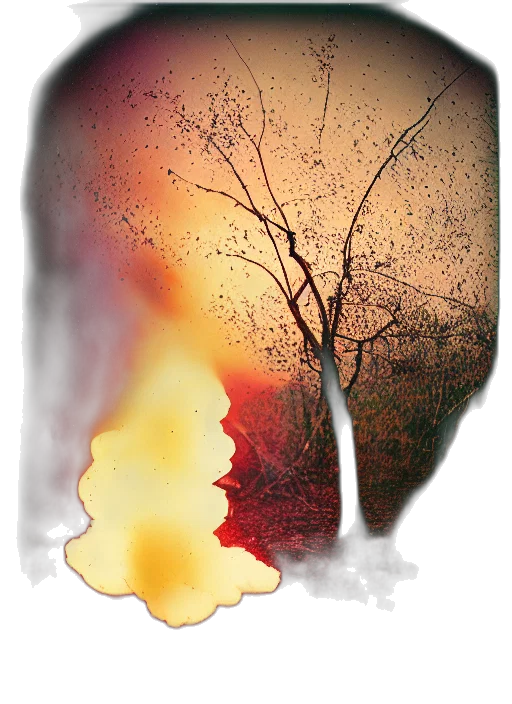 tree, mask, bottle, hair transparent PNG cut-out