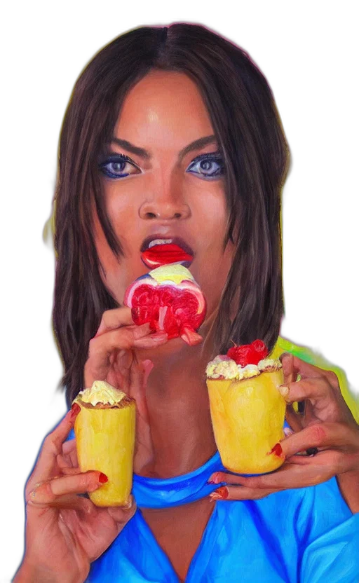 food, face, photorealistic, oil painting transparent PNG cut-out