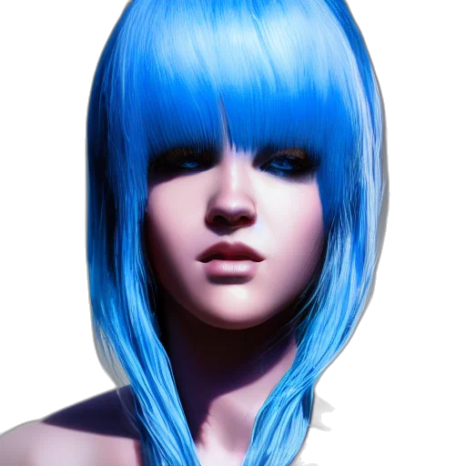 hair, face, photorealistic, 3d render transparent PNG cut-out