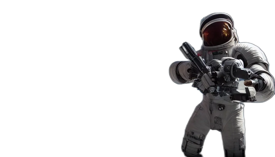 robot, weapon, 3d render, concept art transparent PNG cut-out