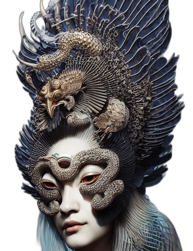 mask, dragon, creature, face transparent PNG cut-out
