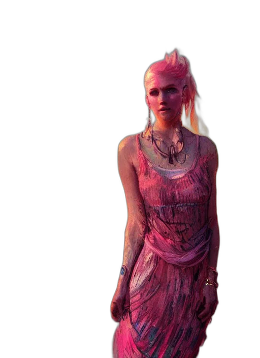dress, concept art, cyberpunk, fantasy art transparent PNG cut-out