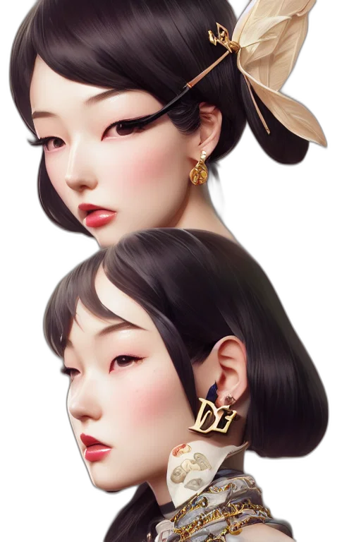 jewelry, face, fantasy art, concept art transparent PNG cut-out