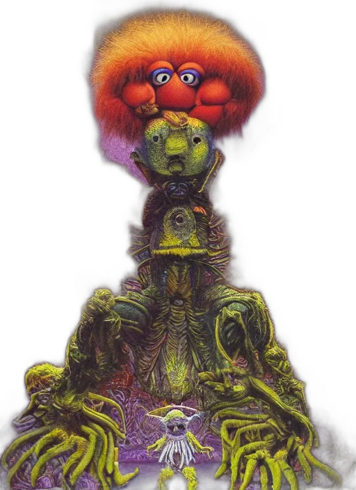 crown, staff, creature, robot transparent PNG cut-out