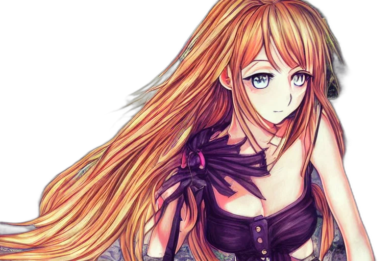 dress, anime, fantasy art, pixel art transparent PNG cut-out