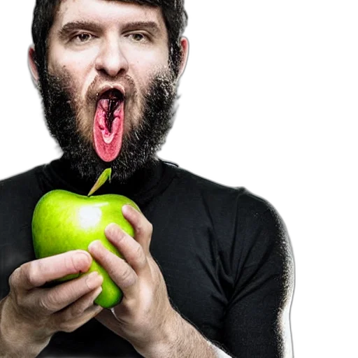 food, photorealistic, man, eating transparent PNG cut-out