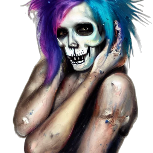 watercolor, fantasy art, concept art, cyberpunk transparent PNG cut-out