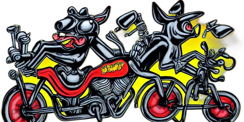 cartoon, comic book art, concept art, biker transparent PNG cut-out