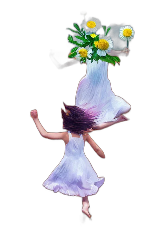 dress, flower, 3d render, concept art transparent PNG cut-out