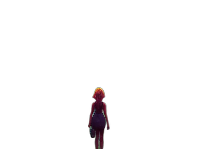 dress, robot, creature, staff transparent PNG cut-out