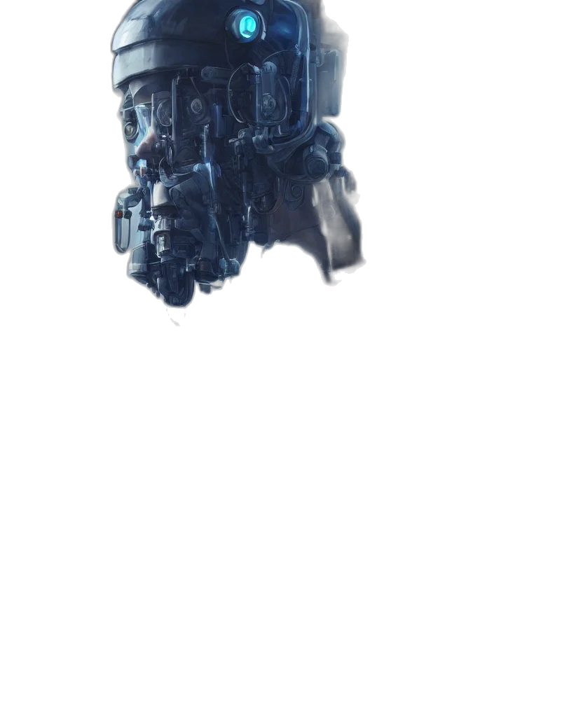 robot, mask, weapon, face transparent PNG cut-out