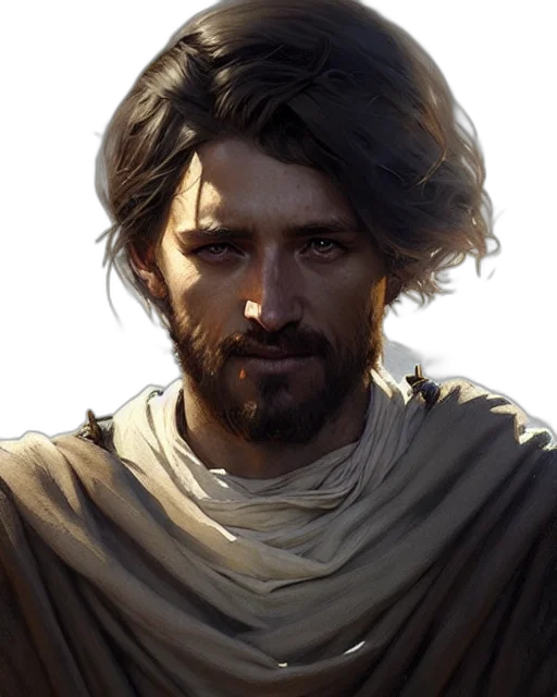 face, staff, sword, hair transparent PNG cut-out
