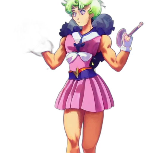 dress, staff, concept art, vaporwave transparent PNG cut-out