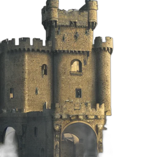 dragon, building, sword, 3d render transparent PNG cut-out