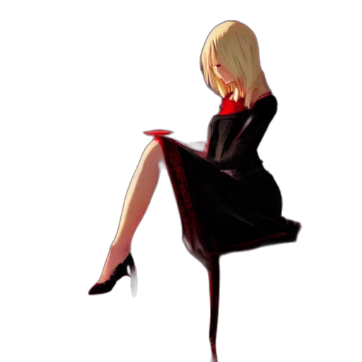 dress, staff, hair, weapon transparent PNG cut-out